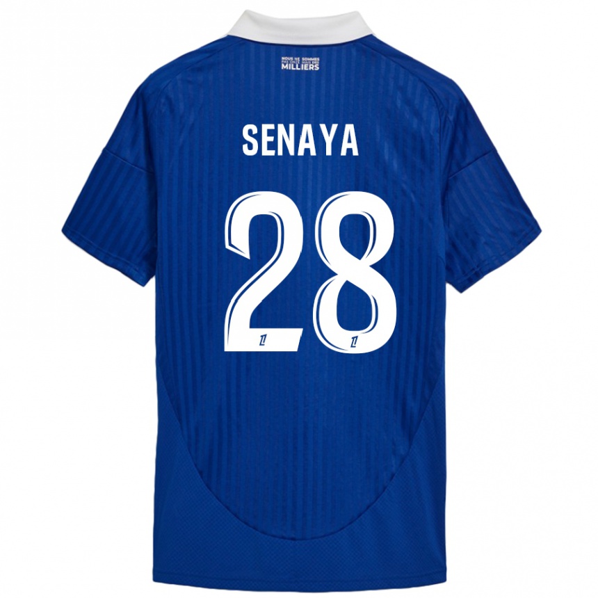 Women Football Marvin Senaya #28 Blue White Home Jersey 2024/25 T-Shirt Nz