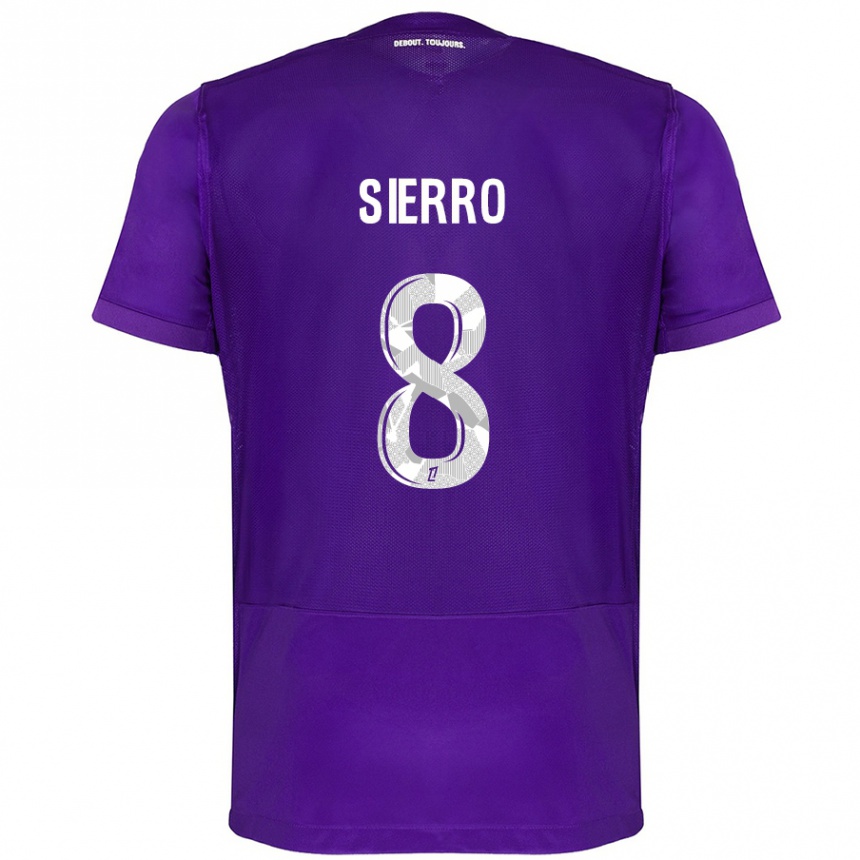 Women Football Vincent Sierro #8 Purple White Home Jersey 2024/25 T-Shirt Nz