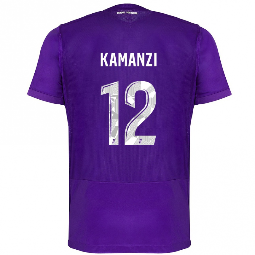 Women Football Warren Kamanzi #12 Purple White Home Jersey 2024/25 T-Shirt Nz