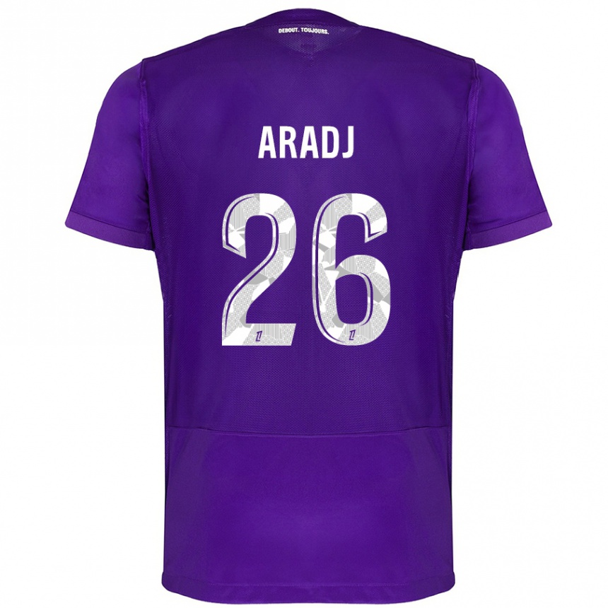 Women Football Ylies Aradj #26 Purple White Home Jersey 2024/25 T-Shirt Nz