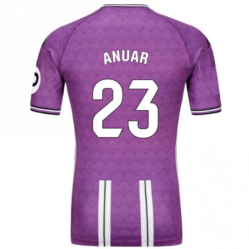 Women Football Anuar #23 Purple White Home Jersey 2024/25 T-Shirt Nz