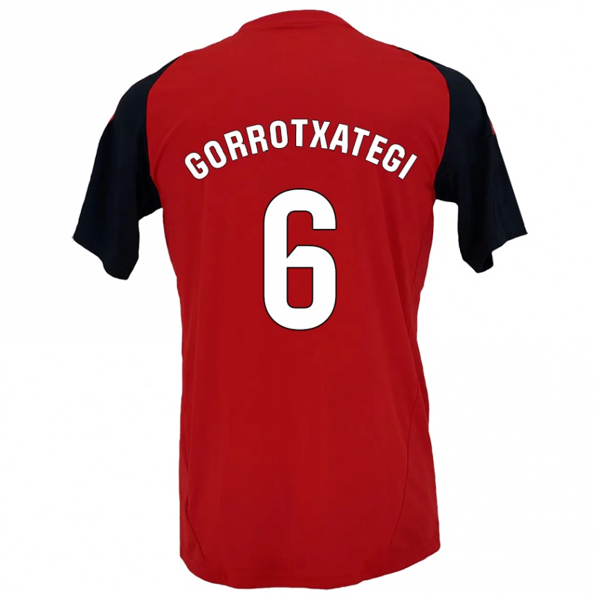 Women Football Jon Gorrotxategi #6 Red Black Home Jersey 2024/25 T-Shirt Nz