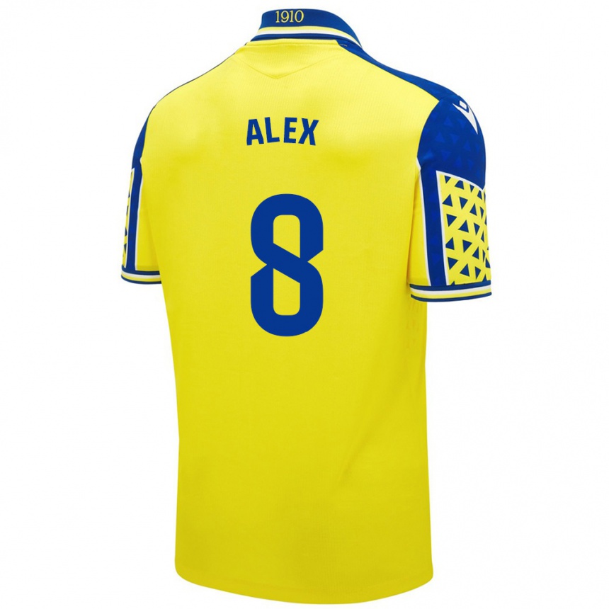 Women Football Álex Fernández #8 Yellow Blue Home Jersey 2024/25 T-Shirt Nz