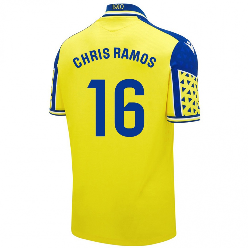 Women Football Chris Ramos #16 Yellow Blue Home Jersey 2024/25 T-Shirt Nz