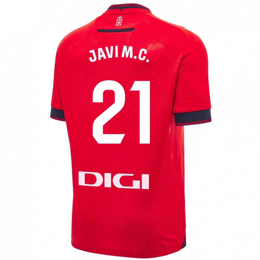 Women Football Javi Martínez #21 Red White Home Jersey 2024/25 T-Shirt Nz