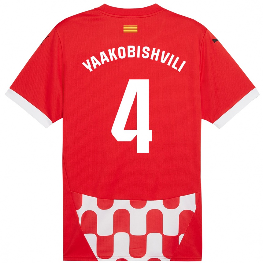 Women Football Antal Yaakobishvili #4 Red White Home Jersey 2024/25 T-Shirt Nz