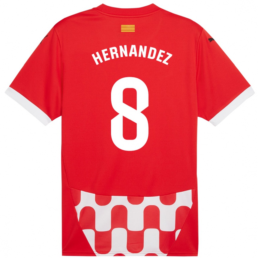 Women Football Sofia Hernández #8 Red White Home Jersey 2024/25 T-Shirt Nz