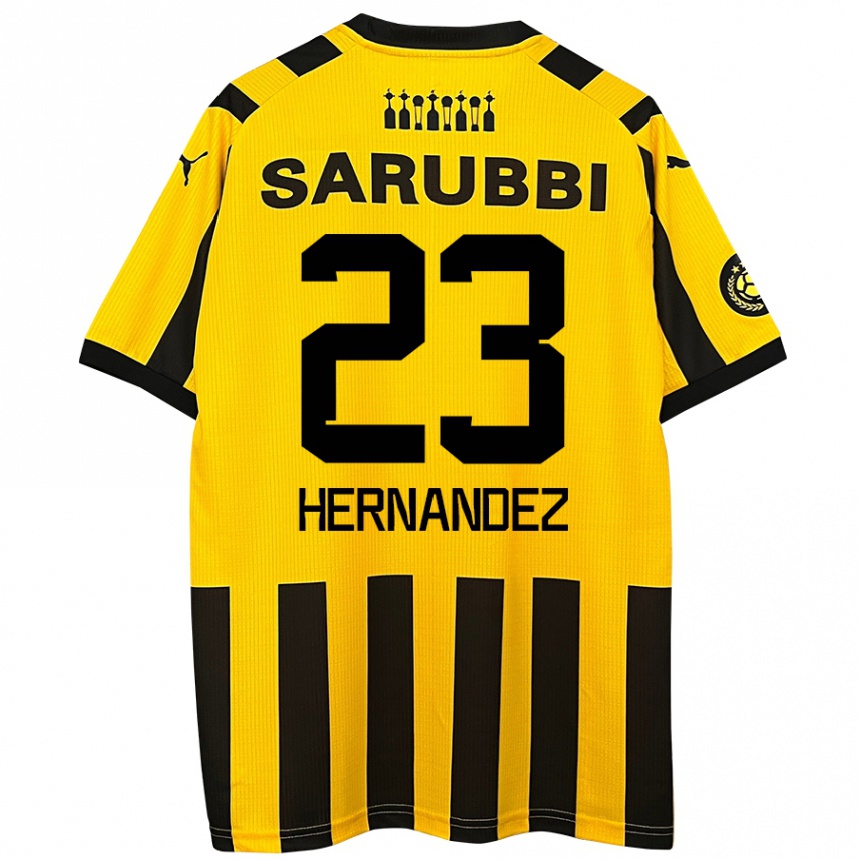 Women Football Abel Hernández #23 Yellow Black Home Jersey 2024/25 T-Shirt Nz