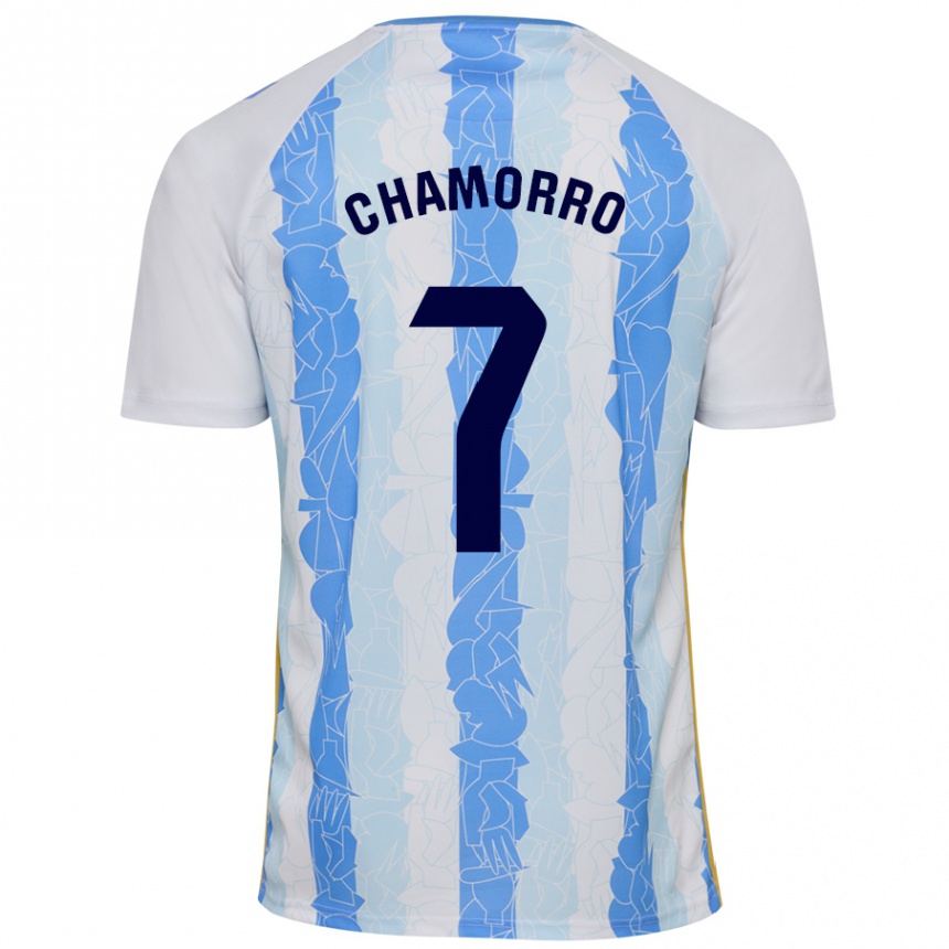 Women Football Alexis Chamorro #7 White Blue Home Jersey 2024/25 T-Shirt Nz