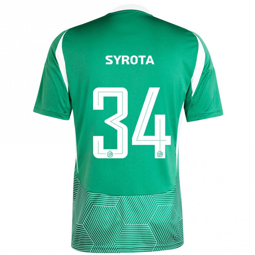 Women Football Oleksandr Syrota #34 Green White Home Jersey 2024/25 T-Shirt Nz