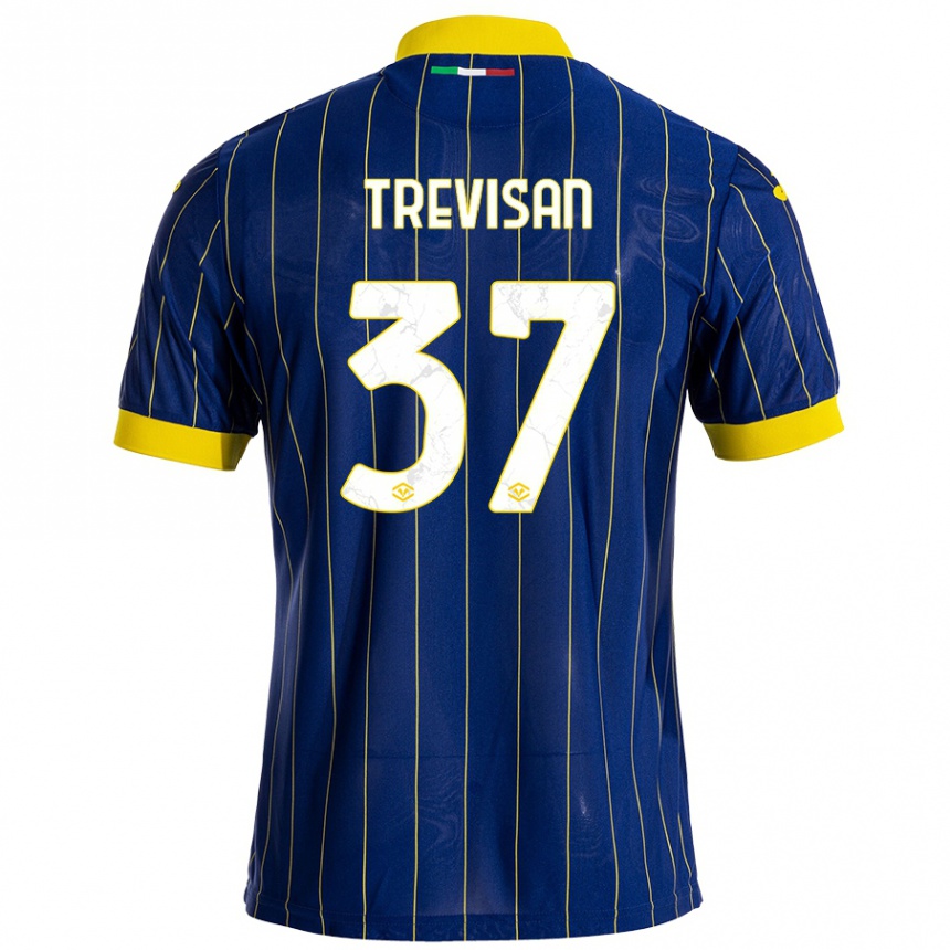 Women Football Michael Trevisan #37 Blue Yellow Home Jersey 2024/25 T-Shirt Nz