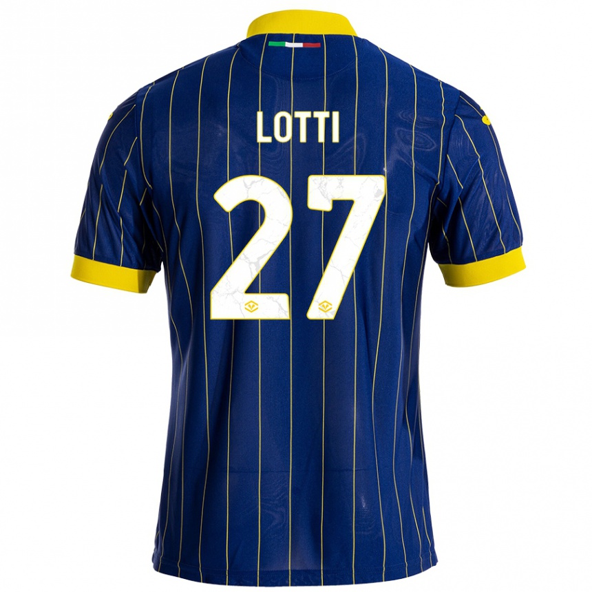 Women Football Irene Lotti #27 Blue Yellow Home Jersey 2024/25 T-Shirt Nz