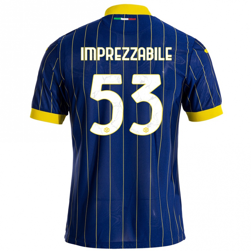 Women Football Francesca Imprezzabile #53 Blue Yellow Home Jersey 2024/25 T-Shirt Nz