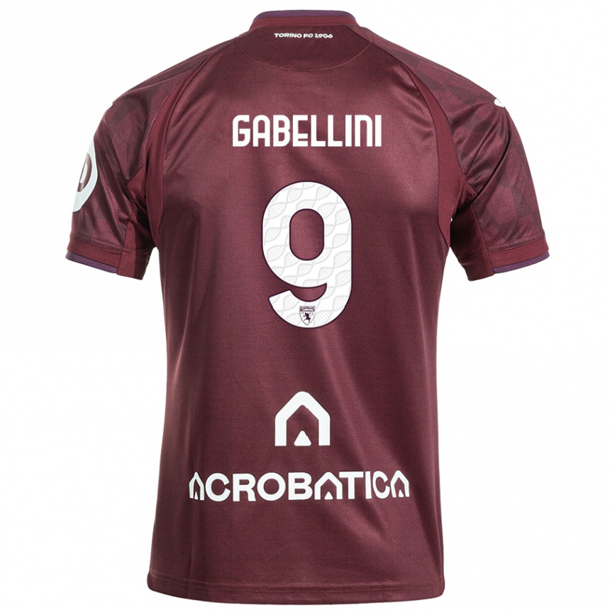 Women Football Tommaso Gabellini #9 Maroon White Home Jersey 2024/25 T-Shirt Nz