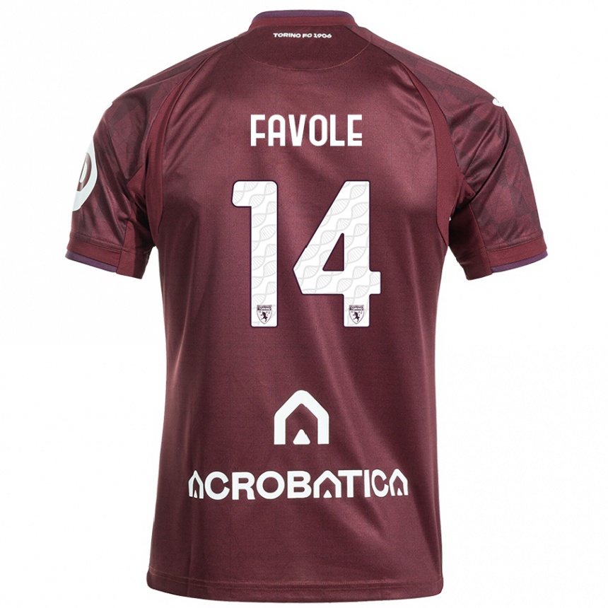 Women Football Annalisa Favole #14 Maroon White Home Jersey 2024/25 T-Shirt Nz