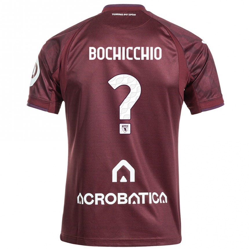 Women Football Francesco Bochicchio #0 Maroon White Home Jersey 2024/25 T-Shirt Nz