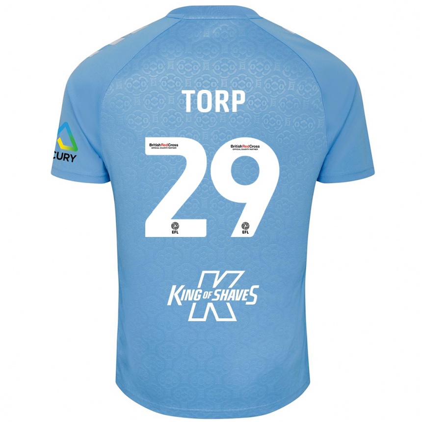 Women Football Victor Torp #29 Blue White Home Jersey 2024/25 T-Shirt Nz