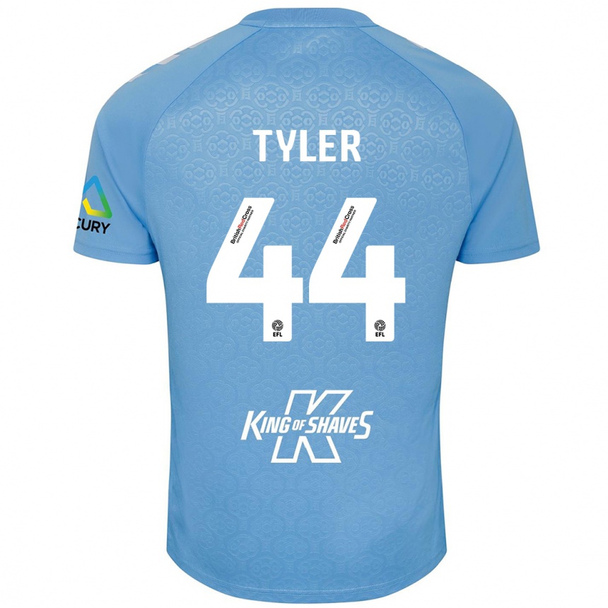 Women Football Cian Tyler #44 Blue White Home Jersey 2024/25 T-Shirt Nz