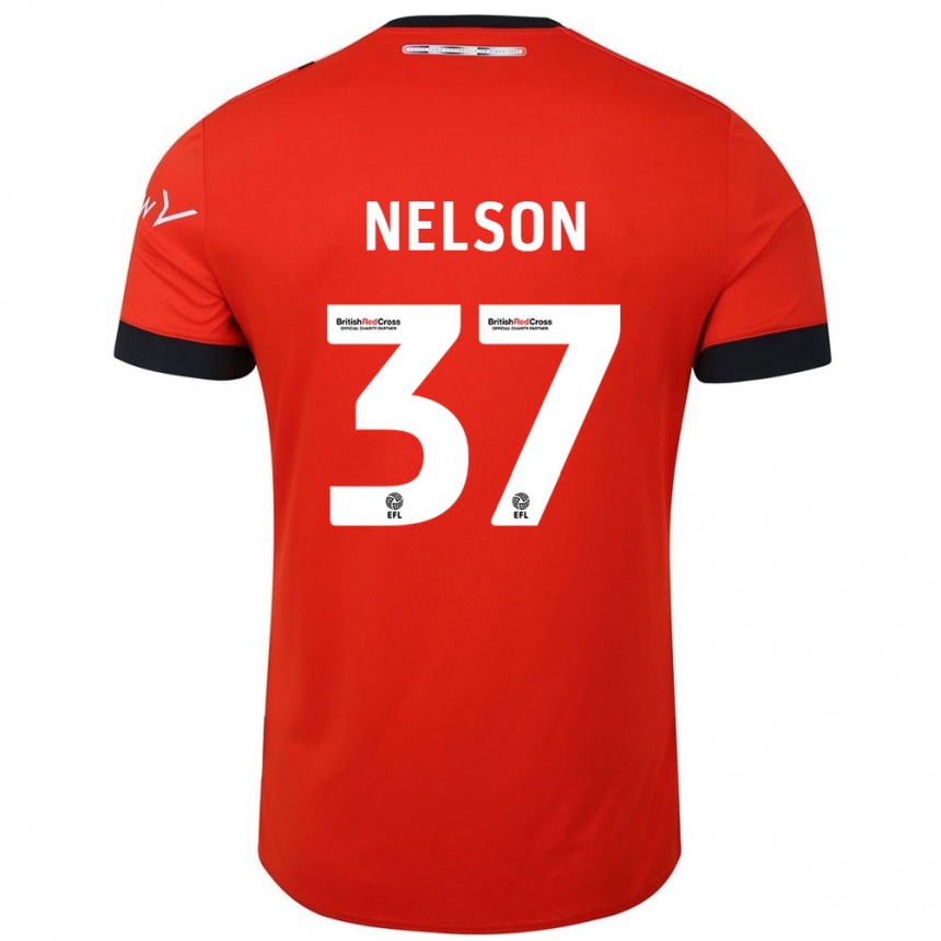 Women Football Zack Nelson #37 Orange Black Home Jersey 2024/25 T-Shirt Nz