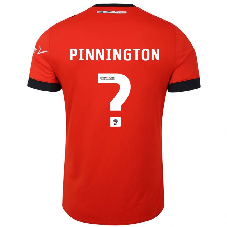 Women Football Jacob Pinnington #0 Orange Black Home Jersey 2024/25 T-Shirt Nz