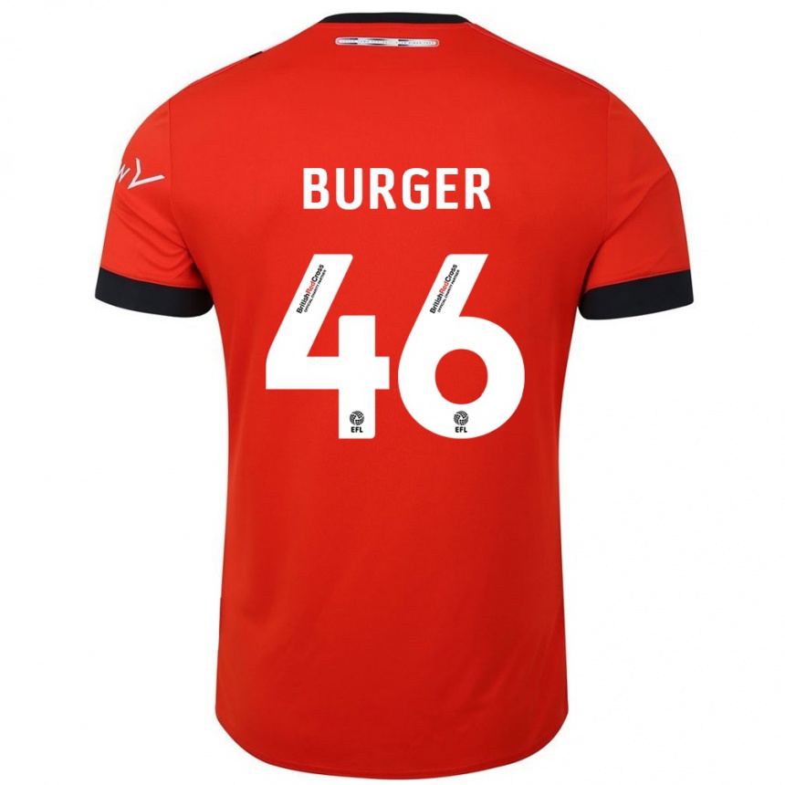 Women Football Jake Burger #46 Orange Black Home Jersey 2024/25 T-Shirt Nz