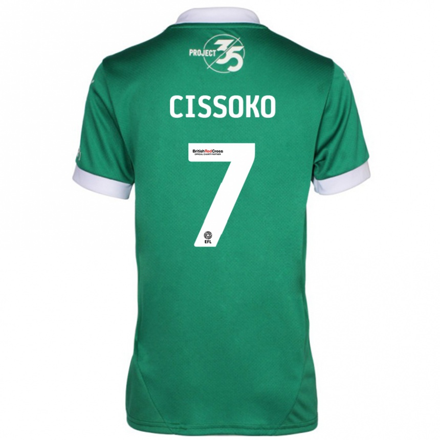 Women Football Ibrahim Cissoko #7 Green White Home Jersey 2024/25 T-Shirt Nz