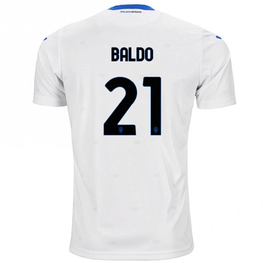 Women Football Nicolò Baldo #21 White Away Jersey 2024/25 T-Shirt Nz