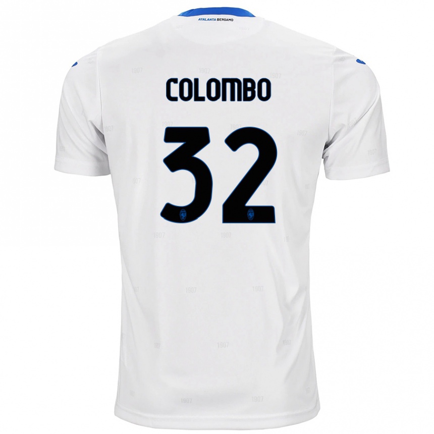 Women Football Matteo Colombo #32 White Away Jersey 2024/25 T-Shirt Nz