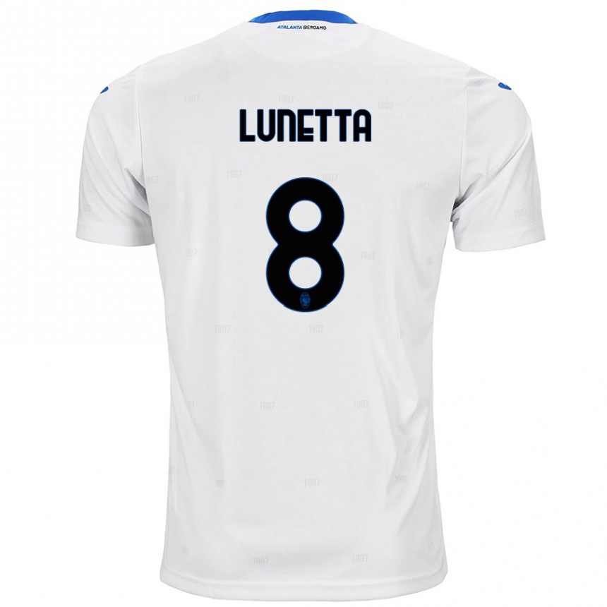 Women Football Gabriel Lunetta #8 White Away Jersey 2024/25 T-Shirt Nz