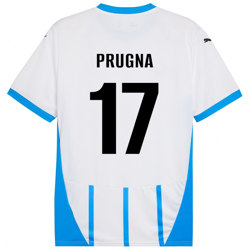 Women Football Cecilia Prugna #17 White Blue Away Jersey 2024/25 T-Shirt Nz