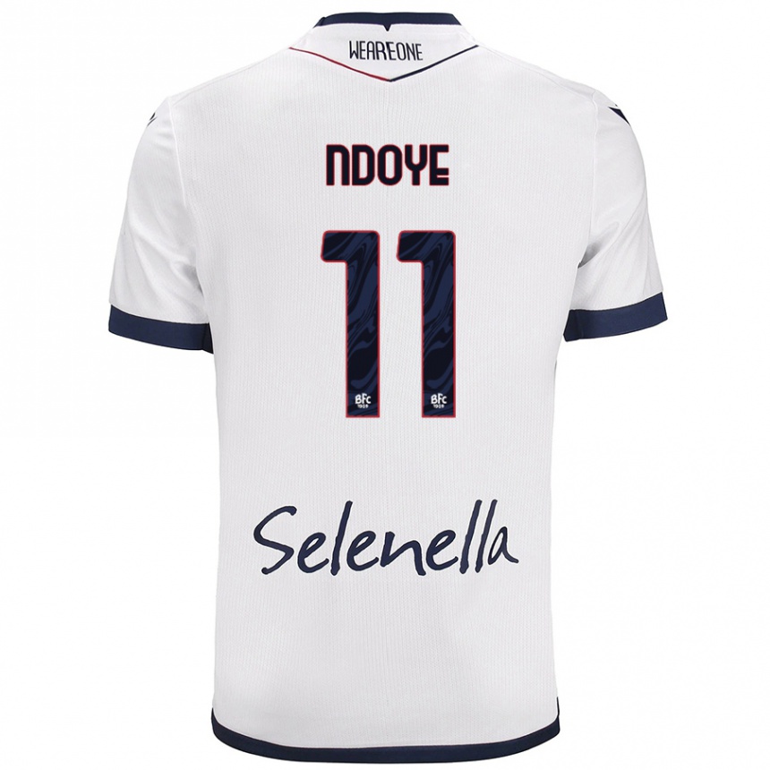 Women Football Dan Ndoye #11 White Royal Blue Away Jersey 2024/25 T-Shirt Nz