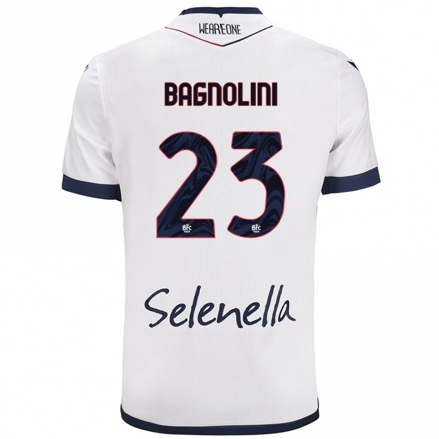 Women Football Nicola Bagnolini #23 White Royal Blue Away Jersey 2024/25 T-Shirt Nz