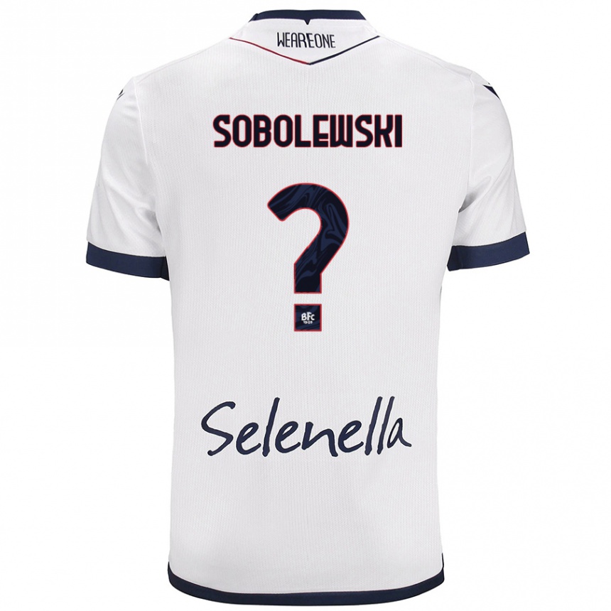 Women Football Konrad Sobolewski #0 White Royal Blue Away Jersey 2024/25 T-Shirt Nz