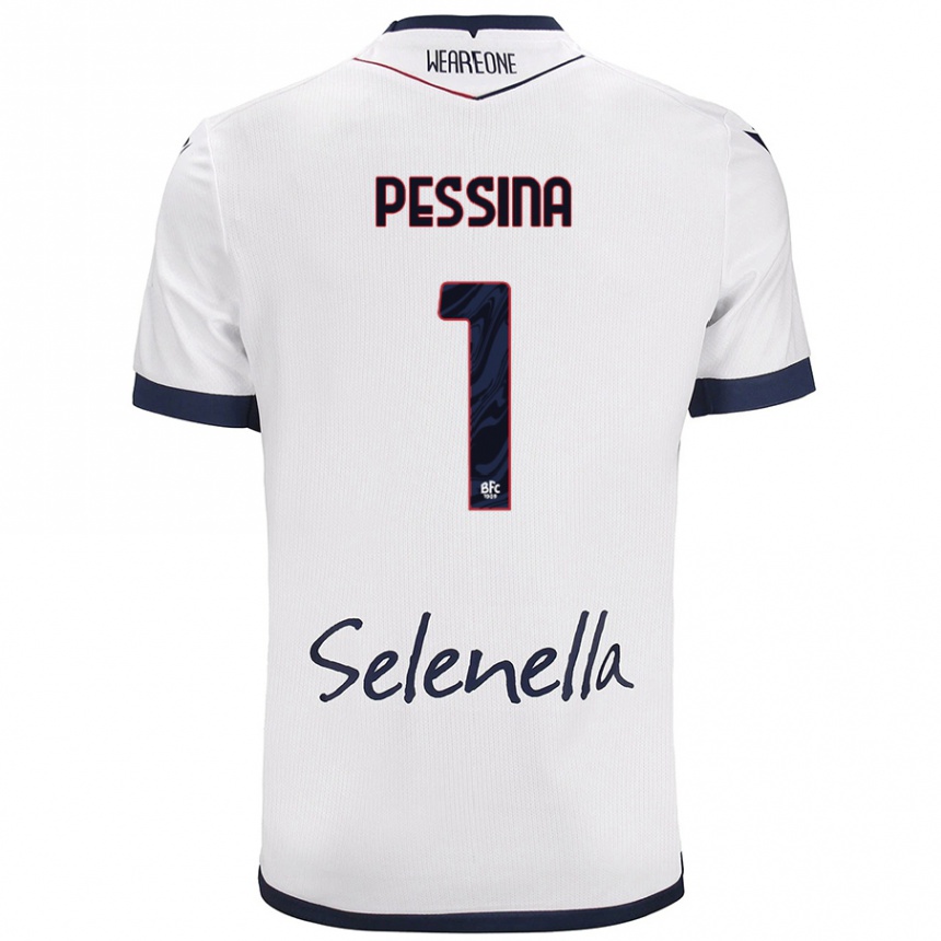 Women Football Massimo Pessina #1 White Royal Blue Away Jersey 2024/25 T-Shirt Nz