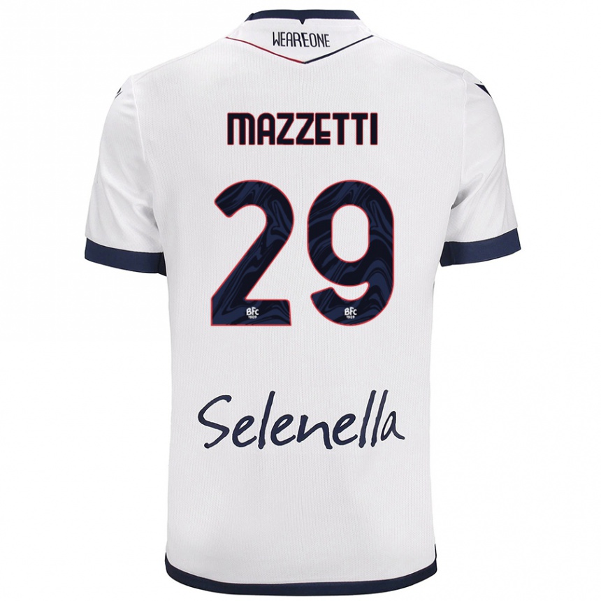 Women Football Gabriele Mazzetti #29 White Royal Blue Away Jersey 2024/25 T-Shirt Nz