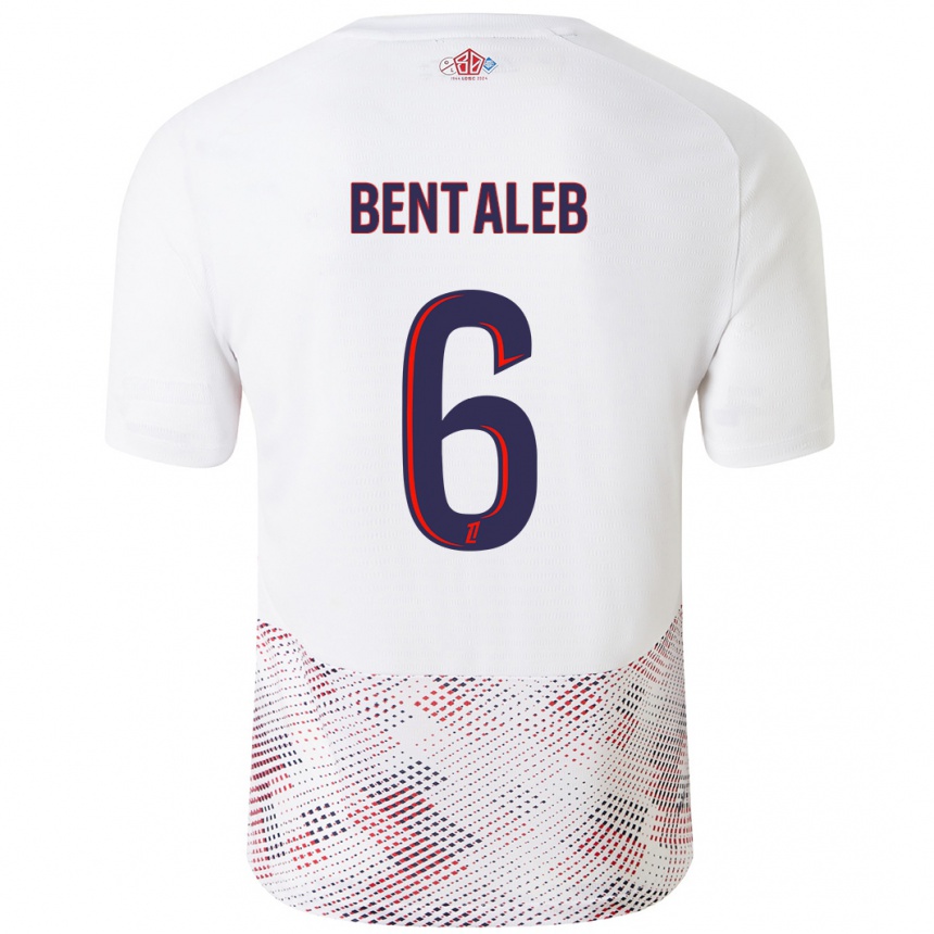 Women Football Nabil Bentaleb #6 White Royal Blue Away Jersey 2024/25 T-Shirt Nz