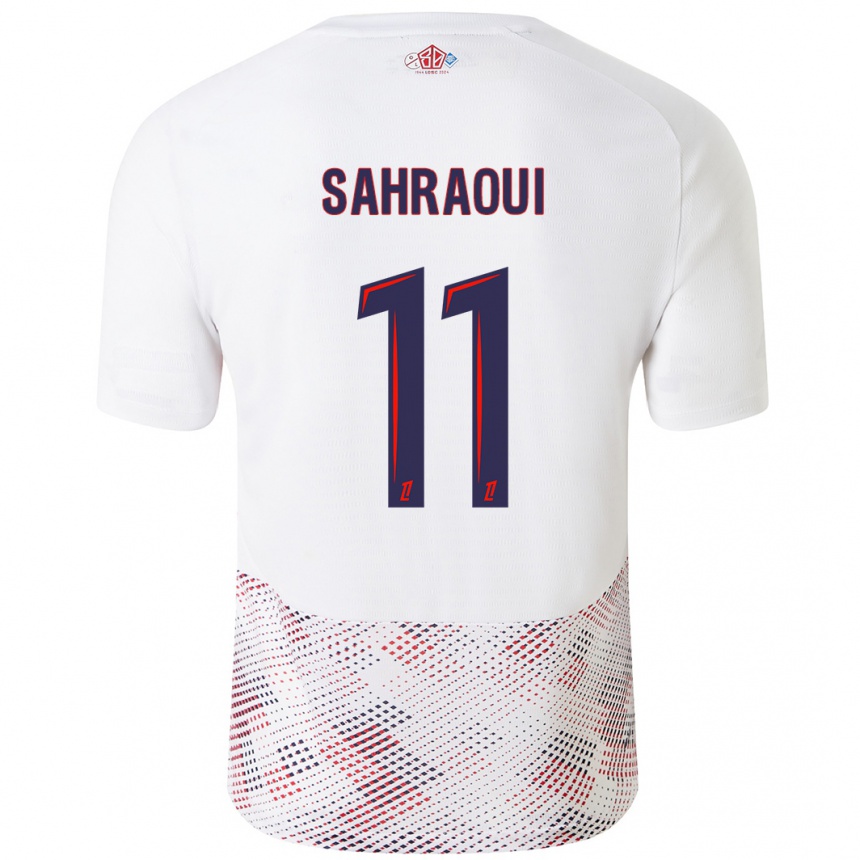 Women Football Osame Sahraoui #11 White Royal Blue Away Jersey 2024/25 T-Shirt Nz