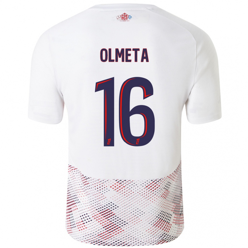 Women Football Lisandru Olmeta #16 White Royal Blue Away Jersey 2024/25 T-Shirt Nz