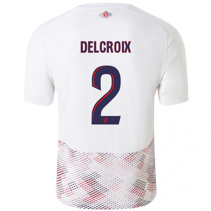 Women Football Céleste Delcroix #2 White Royal Blue Away Jersey 2024/25 T-Shirt Nz