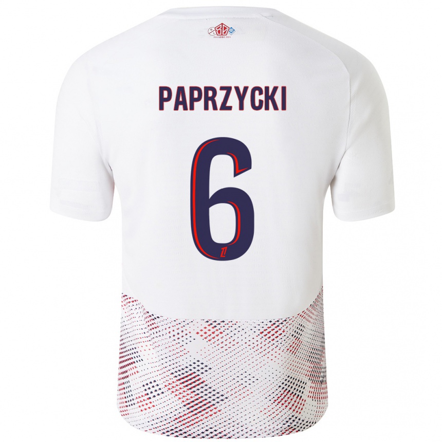 Women Football Aurore Paprzycki #6 White Royal Blue Away Jersey 2024/25 T-Shirt Nz