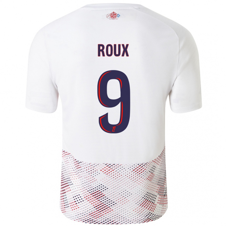 Women Football Danielle Roux #9 White Royal Blue Away Jersey 2024/25 T-Shirt Nz