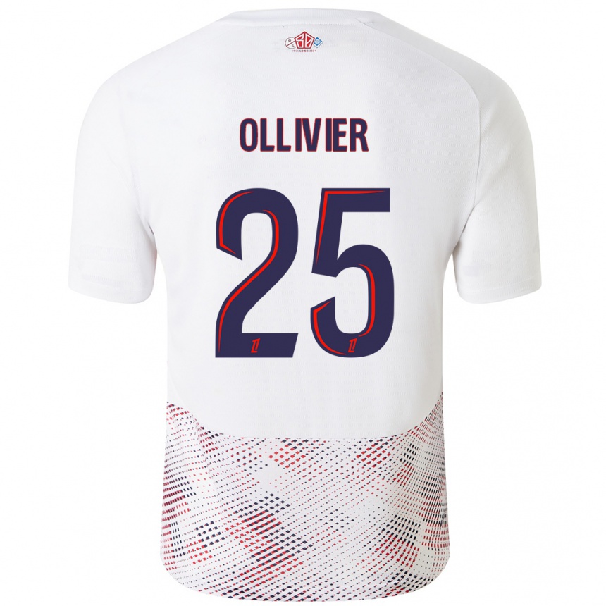 Women Football Agathe Ollivier #25 White Royal Blue Away Jersey 2024/25 T-Shirt Nz