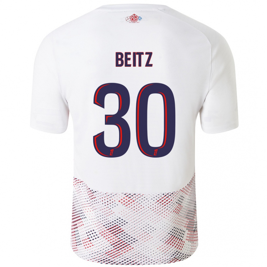 Women Football Taylor Beitz #30 White Royal Blue Away Jersey 2024/25 T-Shirt Nz