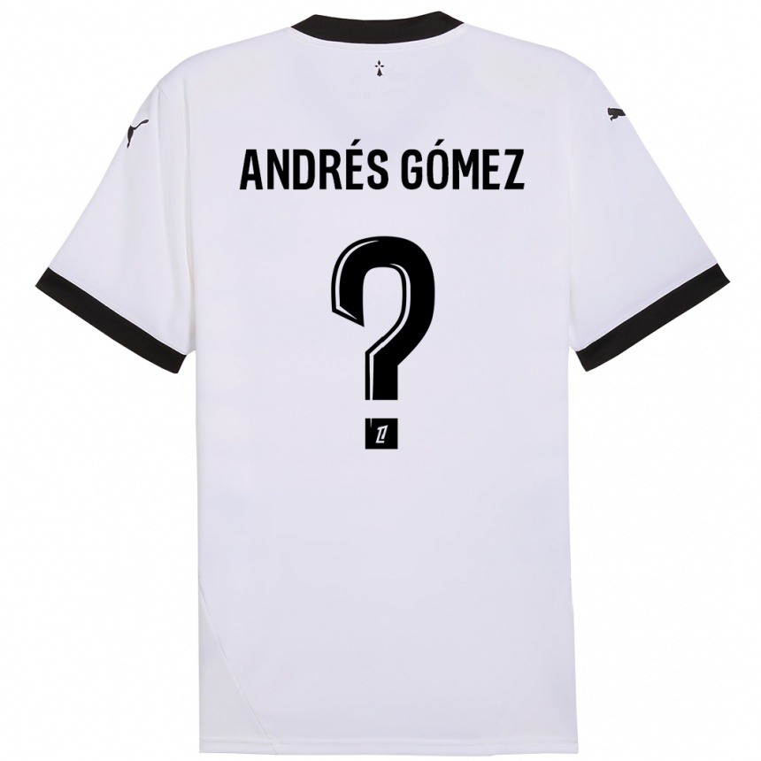 Women Football Carlos Andrés Gómez #0 White Black Away Jersey 2024/25 T-Shirt Nz