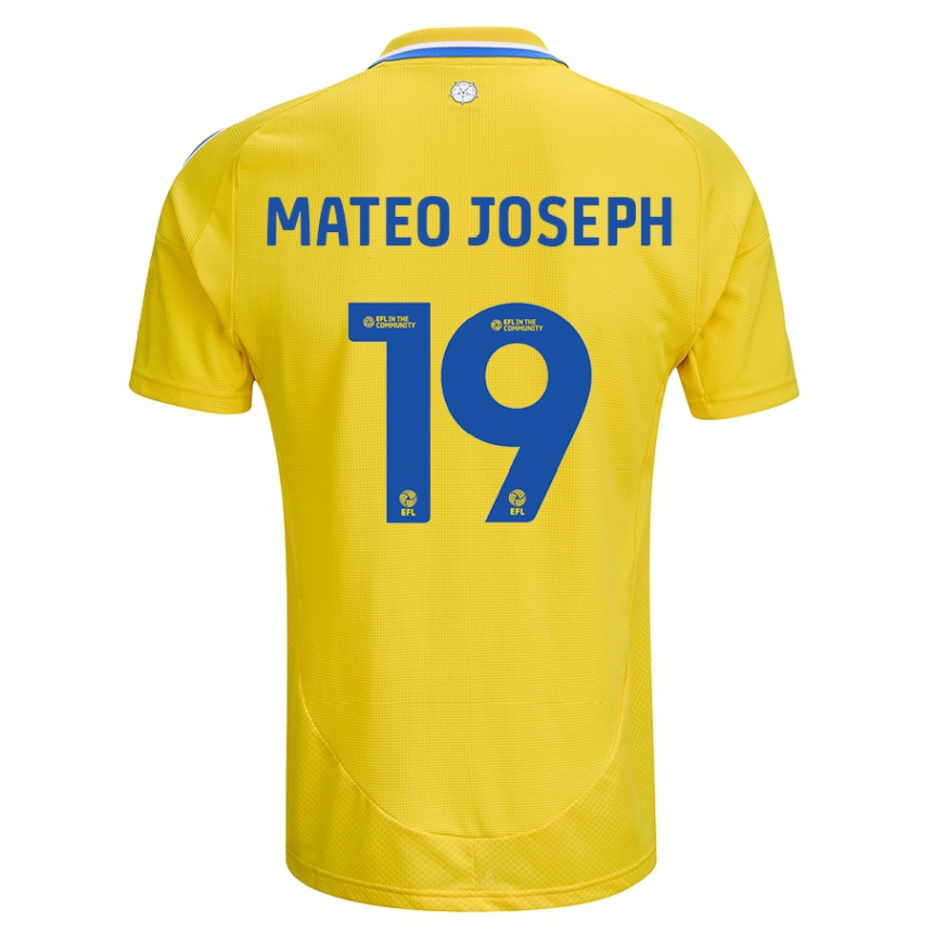 Women Football Mateo Joseph #19 Yellow Blue Away Jersey 2024/25 T-Shirt Nz