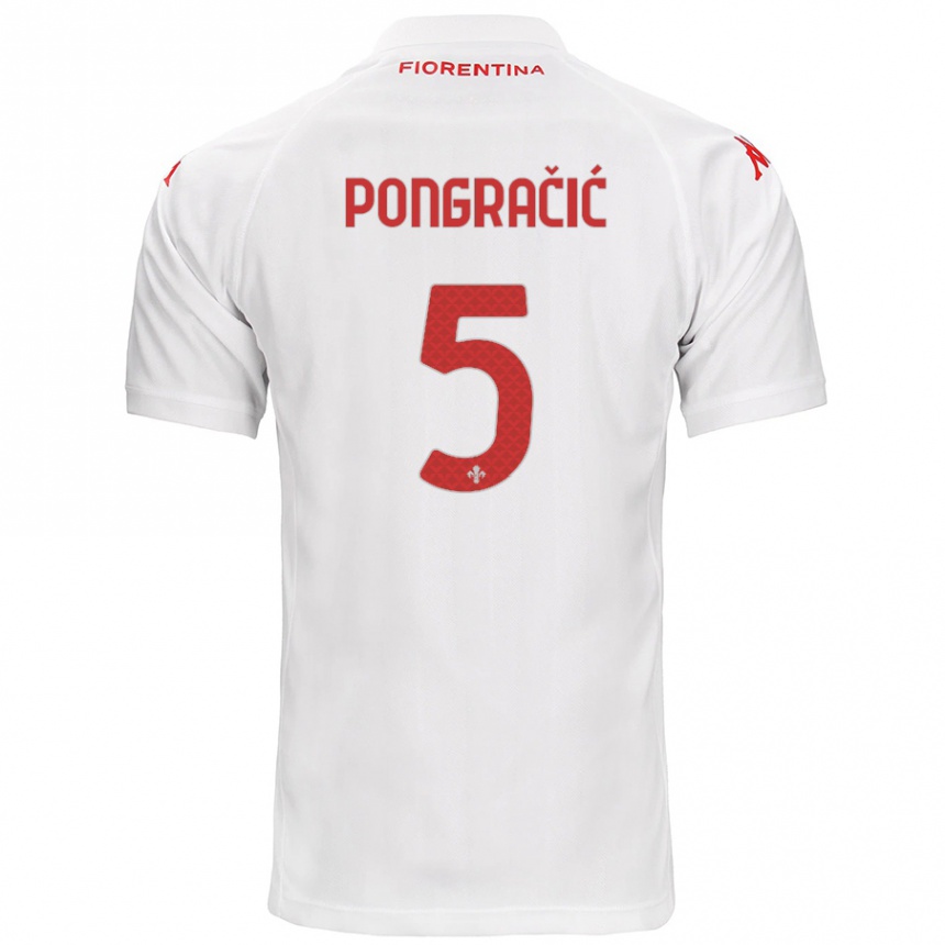 Women Football Marin Pongračić #5 White Away Jersey 2024/25 T-Shirt Nz