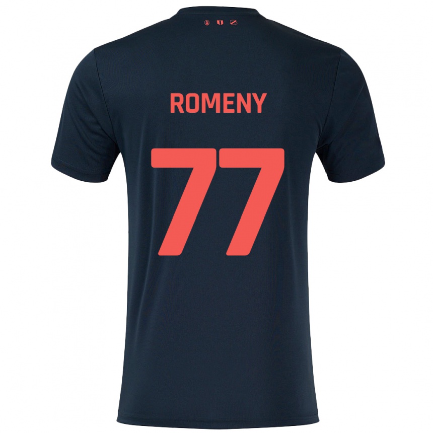 Women Football Ole Romeny #77 Black Red Away Jersey 2024/25 T-Shirt Nz