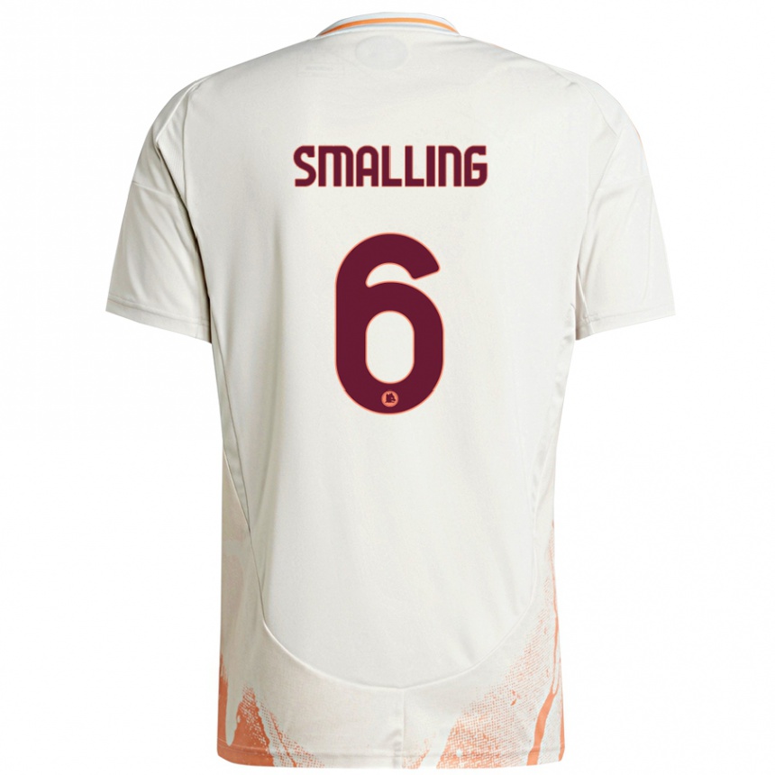 Women Football Chris Smalling #6 Cream White Orange Away Jersey 2024/25 T-Shirt Nz