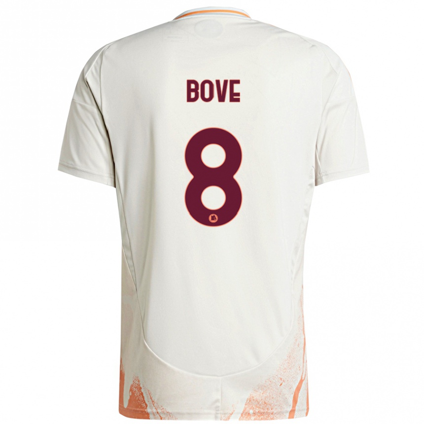 Women Football Edoardo Bove #8 Cream White Orange Away Jersey 2024/25 T-Shirt Nz