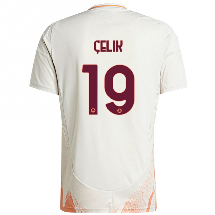 Women Football Zeki Celik #19 Cream White Orange Away Jersey 2024/25 T-Shirt Nz